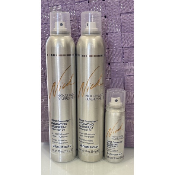 Nick Chavez Other - LOT of 3 Nick Chavez Beverly Hills Thirst Quencher Hydrating Hairspray 22 Oz NEW